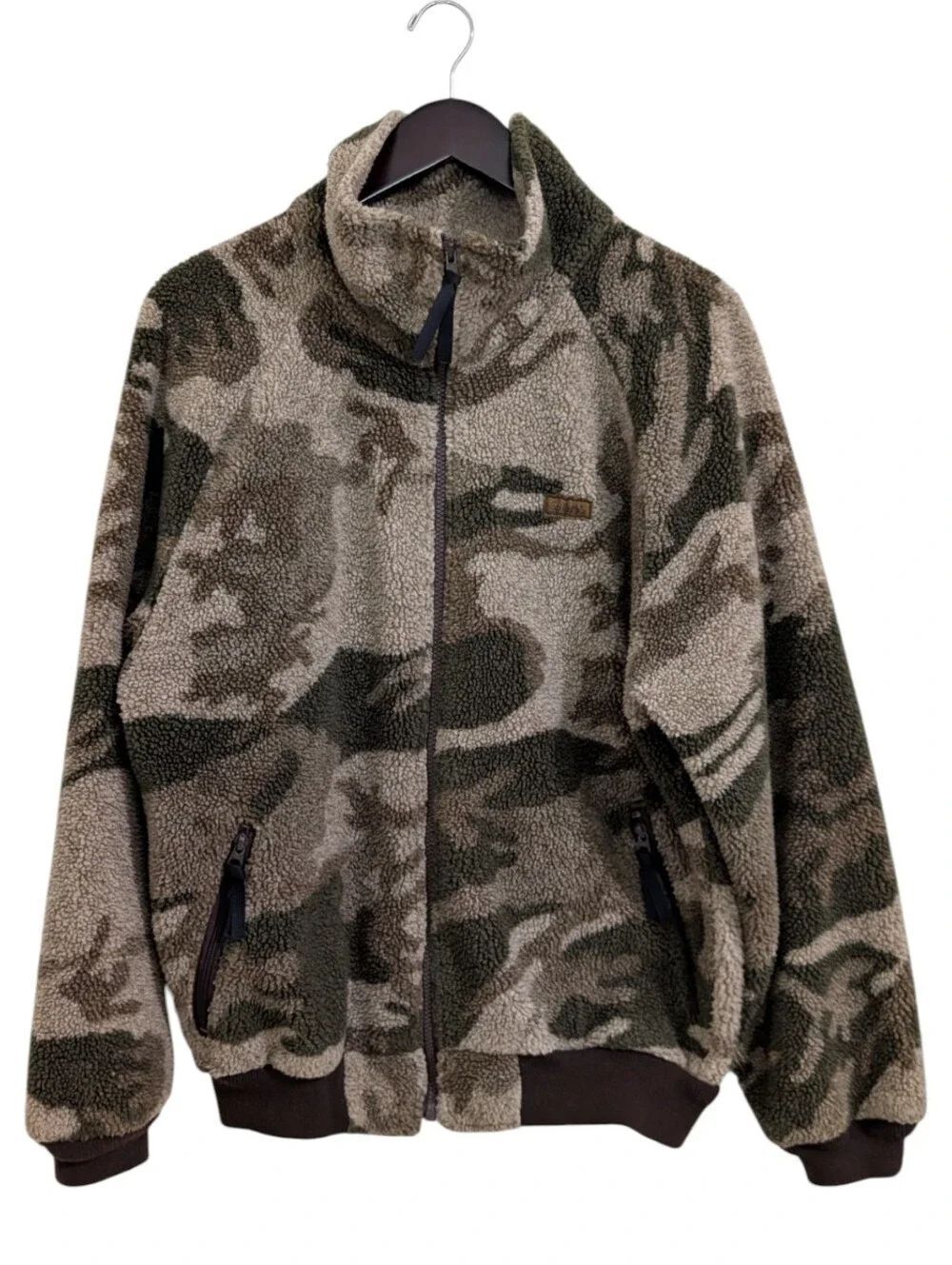Vintage Cabela’s Camo Sherpa Fleece Jacket Made in USA Men’s Size Large